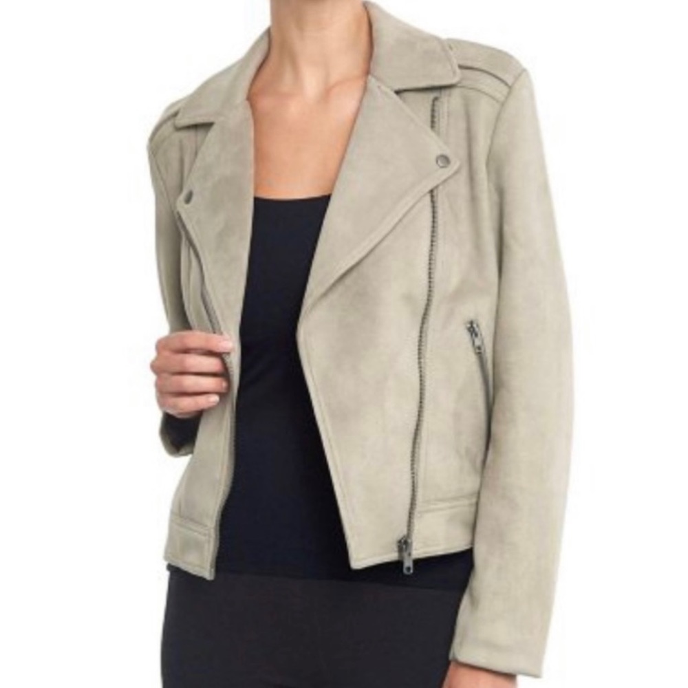 Philosophy Beige Faux Leather Suede Jacket | Size L